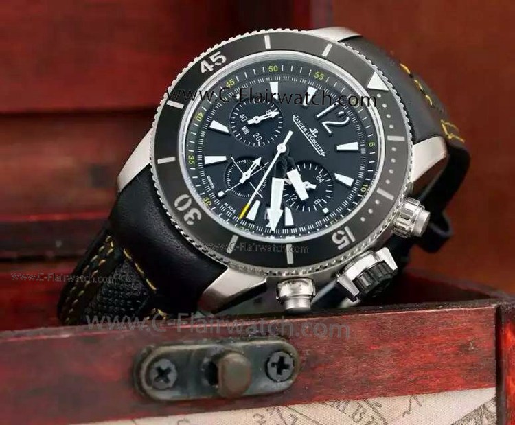 Copy Jaeger-LeCoultre Master compressor Watch SS Yellow Stitch